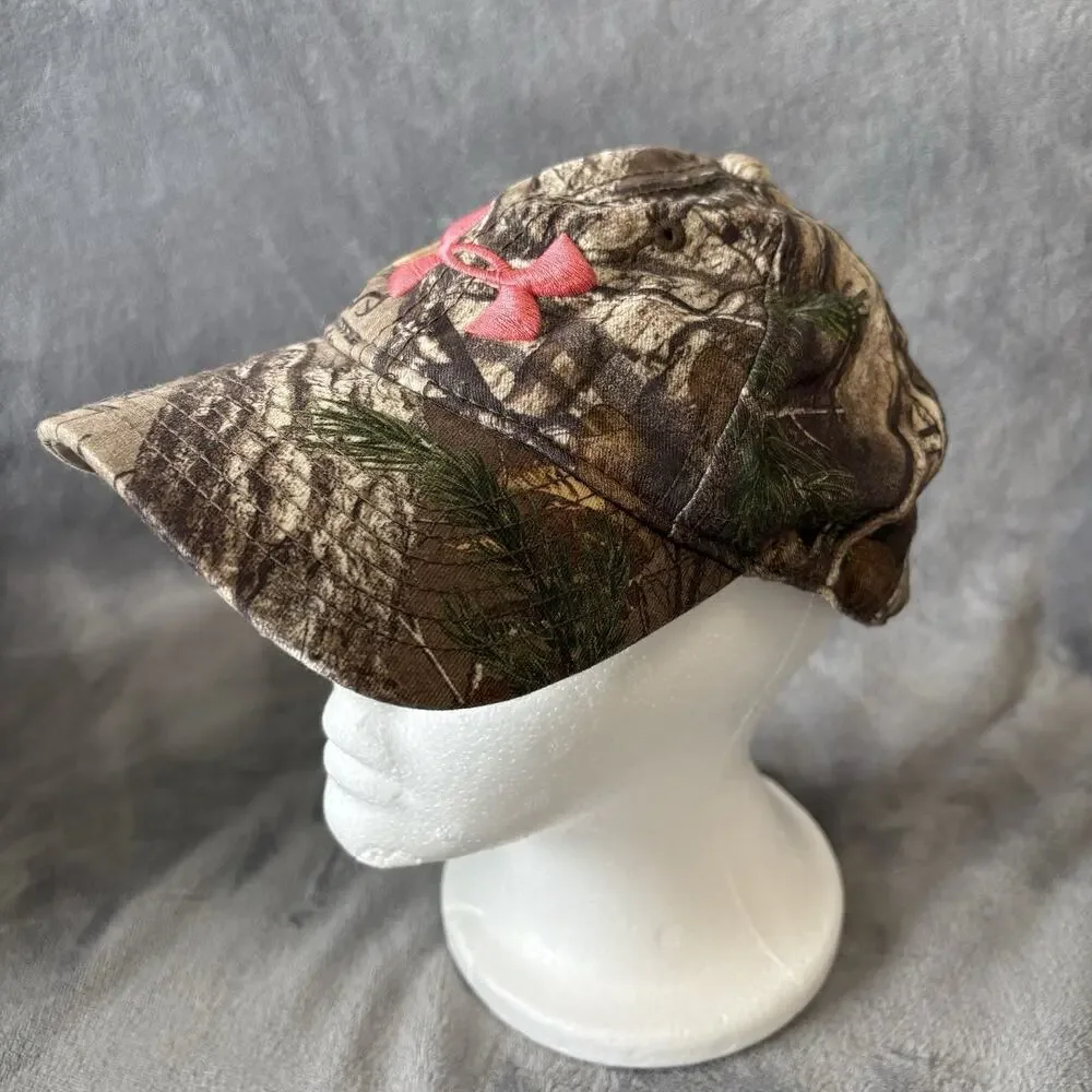 Under Armour Hat Womens Strapback OFSA RealTree Camo Camouflage Pink‎ Logo Hunt